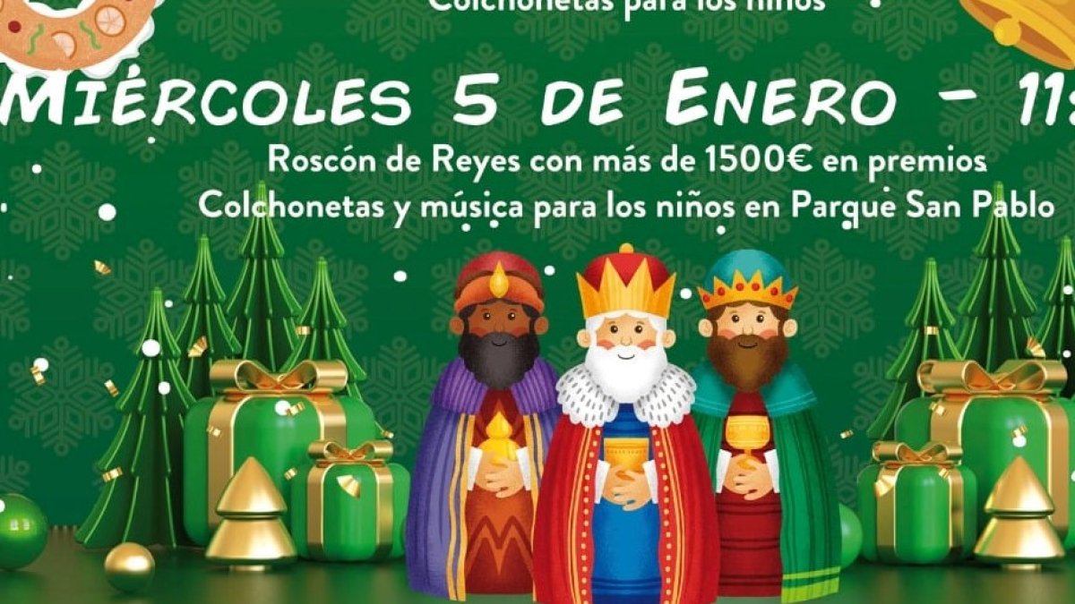 Imagen del cartel de los eventos programados antes de la cabalgata de Los Reyes Magos