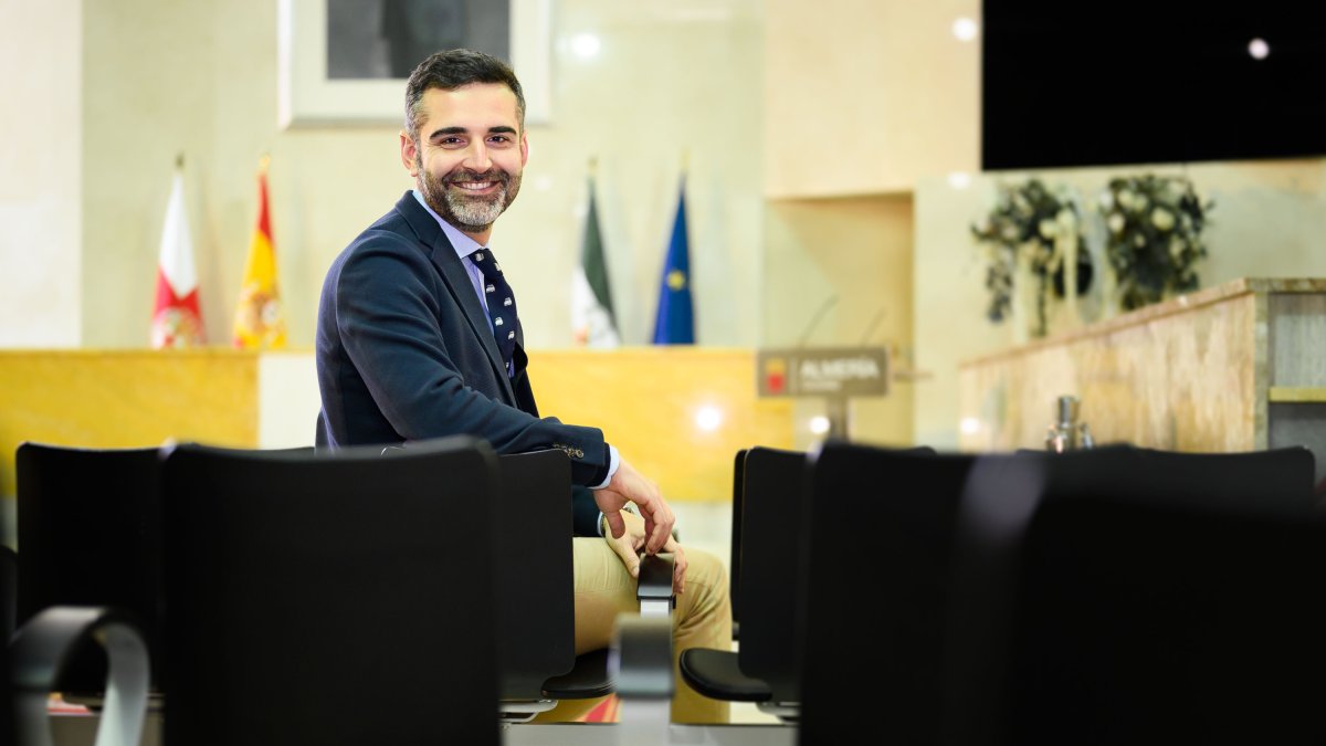Ramón Fernández-Pacheco, alcalde de Almería, en el salón de plenos