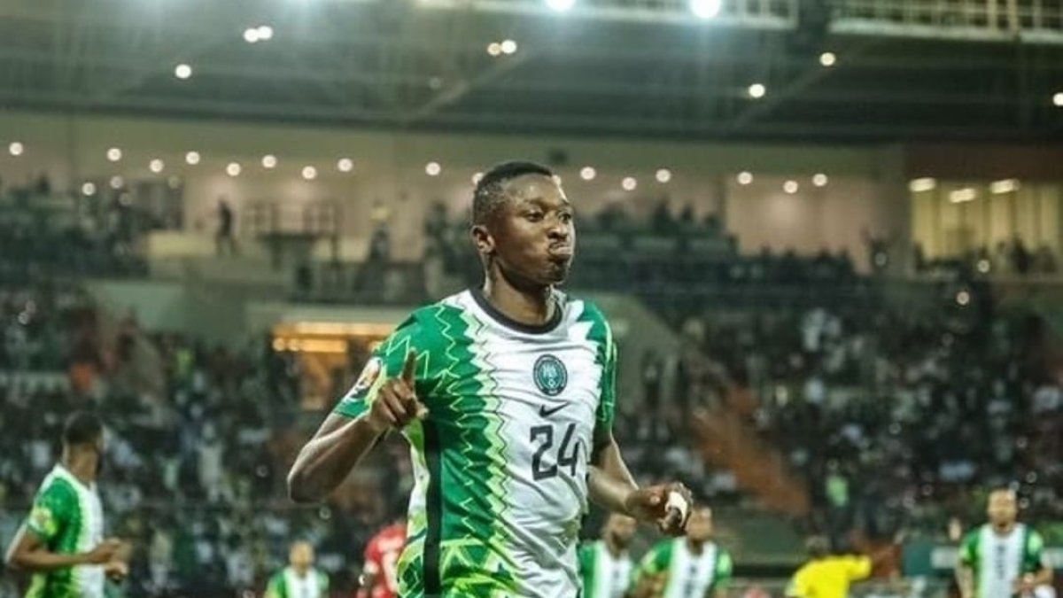 Sadiq celebra su gol ante Guinea-Bisáu.