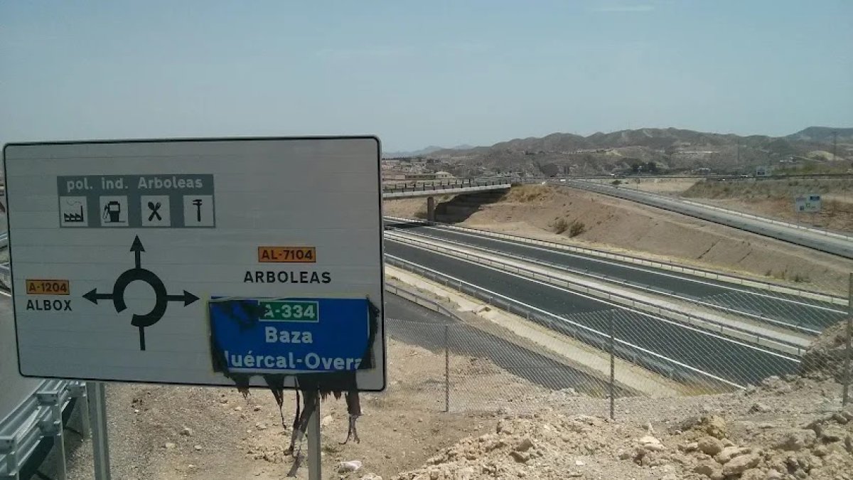 Trazado de la autovía del Almanzora años atrás antes de su inauguración.