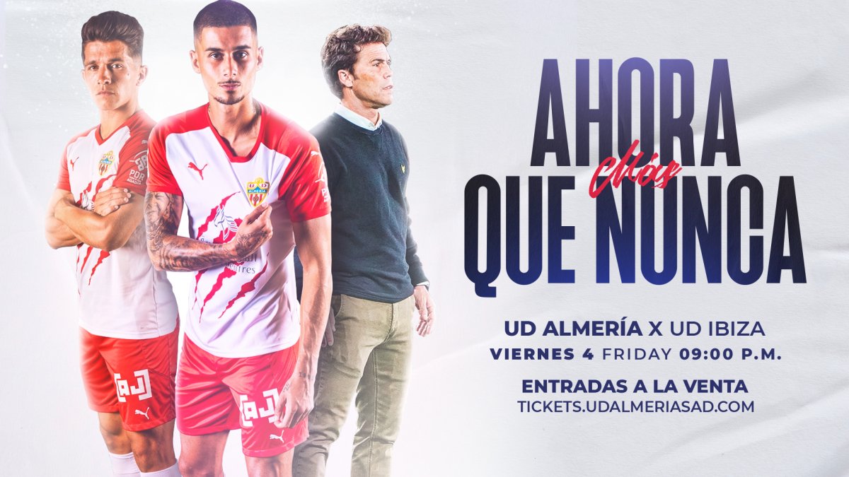 El cartel del Almería para vender entradas.