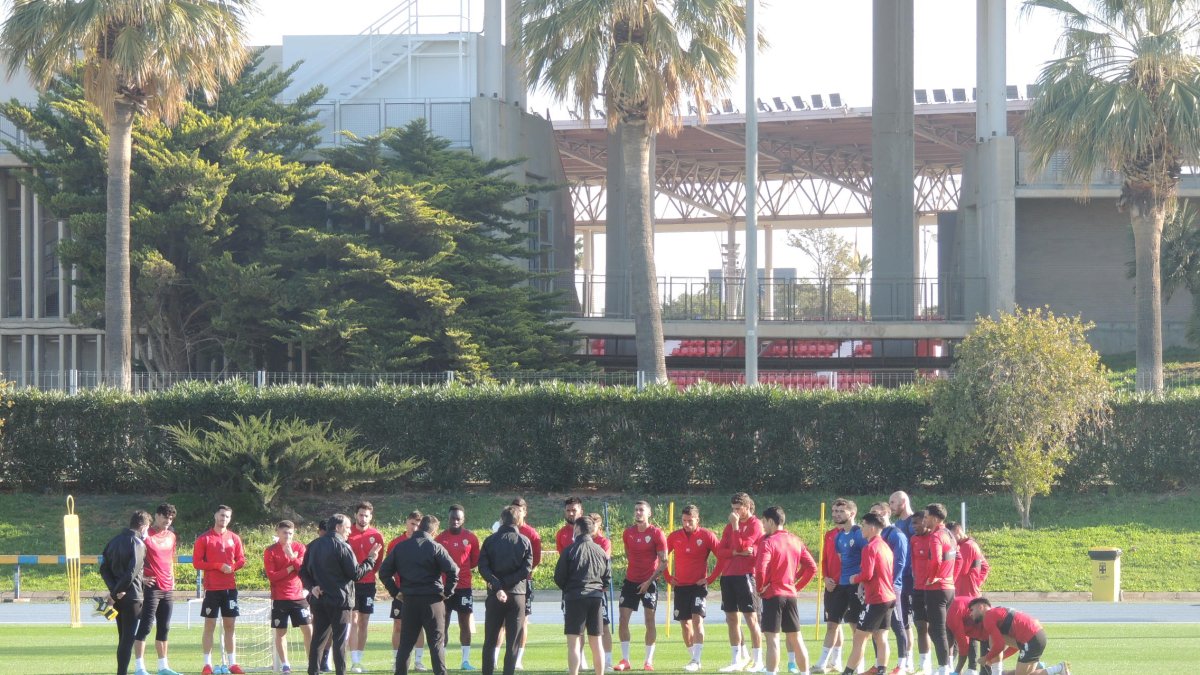 La charla antes del entrenamiento.