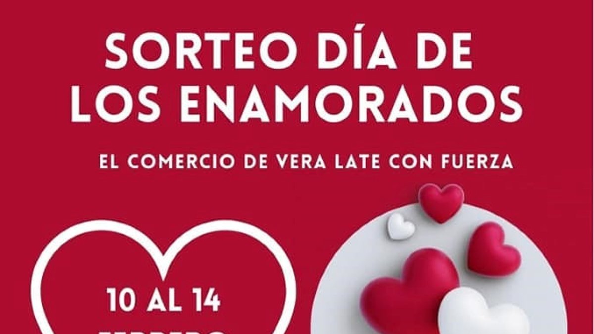 Imagen del cartel del sorteo por el día de los enamorados en Vera