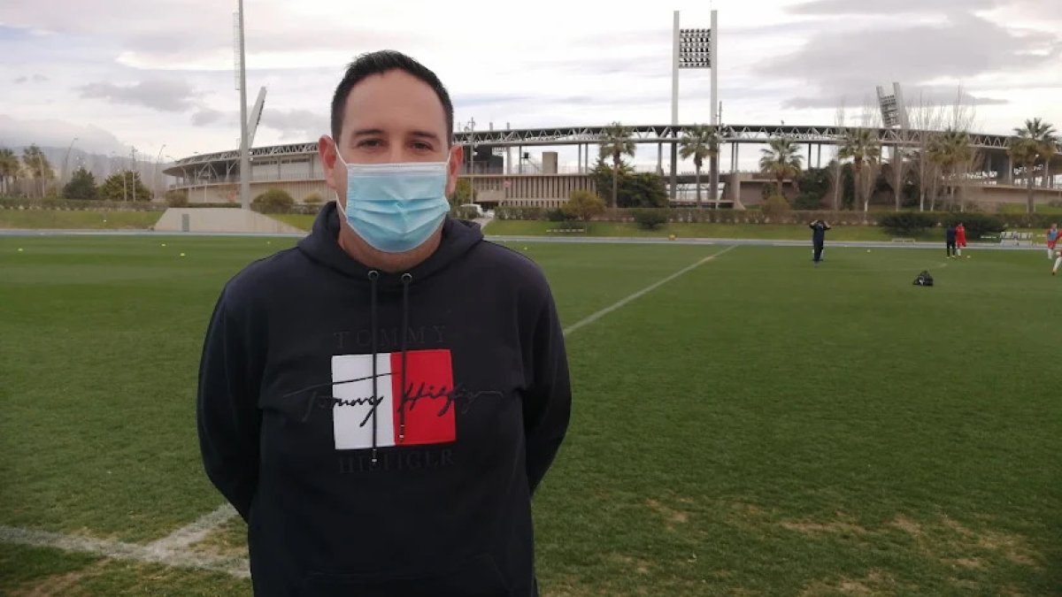 Agustín Sánchez en el Anexo del Estadio de los Juegos Mediterráneos.