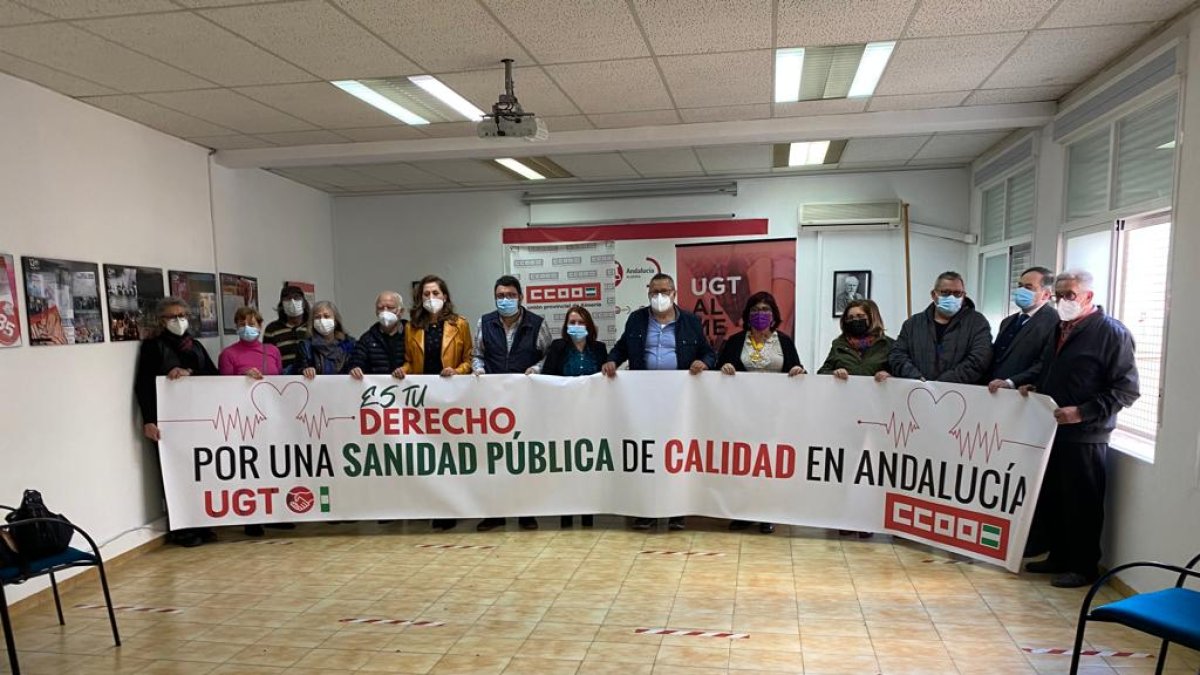 Acto hoy en el edificio de los sindicatos.