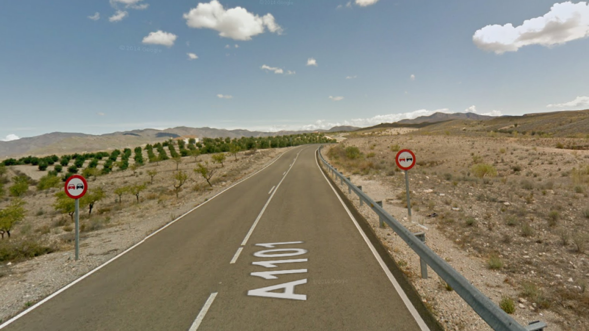 Imagen captura de un tramo de la carretera A-1101.