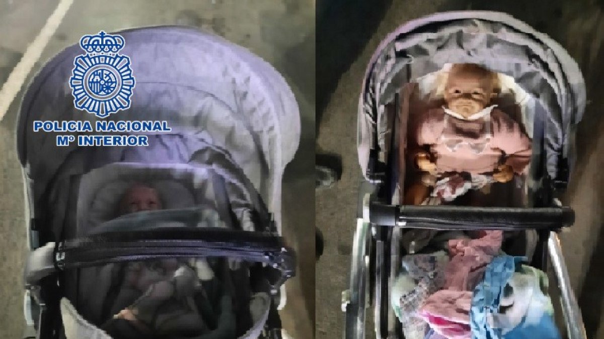 Las detenidas usaban un carro de bebé para ocultar los objetos robados.
