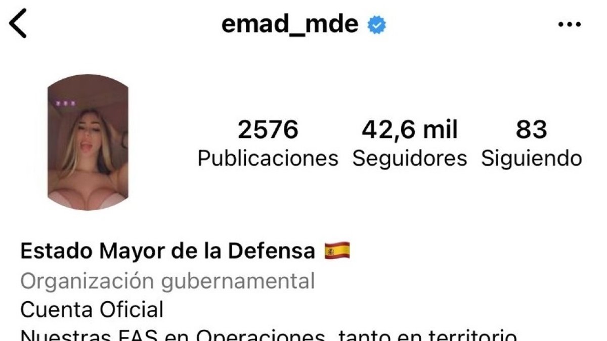 ‘Hackeo’ al perfil del Estado Mayor de la Defensa el lunes.