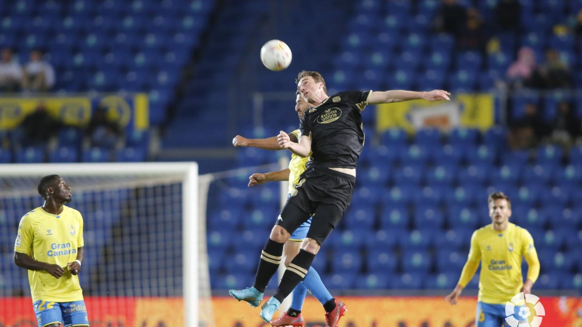 Manu Barreiro en el partido frente a Las Palmas esta temporada.