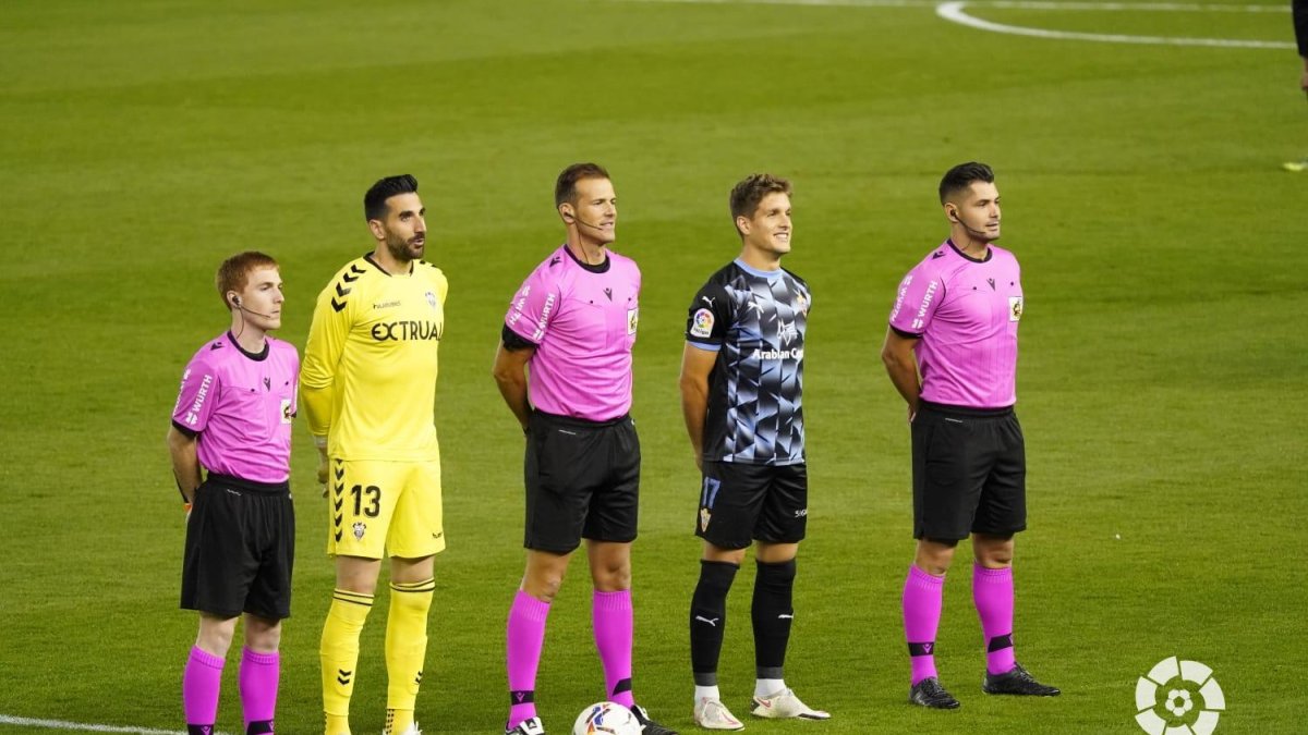 Pulido Santana en el Albacete-Almería de la pasada temporada.
