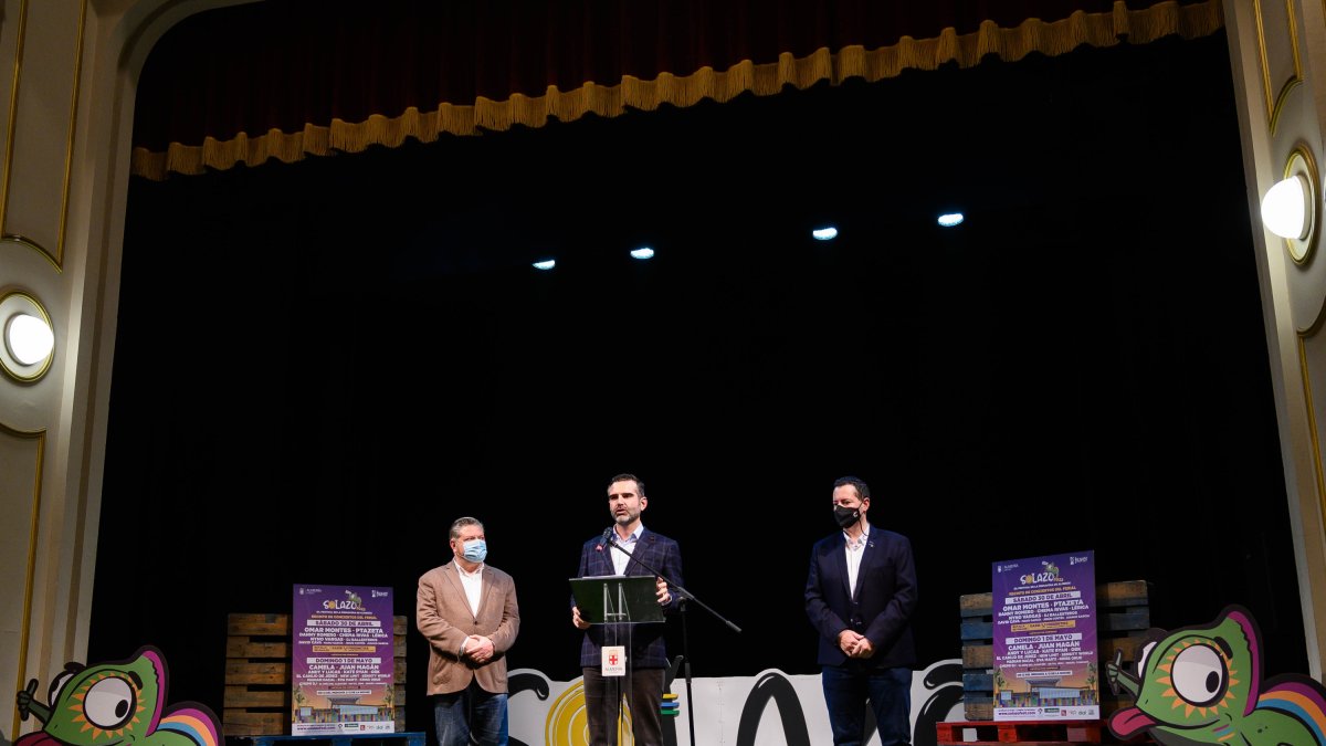 Diego Cruz, Ramón Fernández-Pacheco y Curro Verdegay presentando el Solazo Fest.