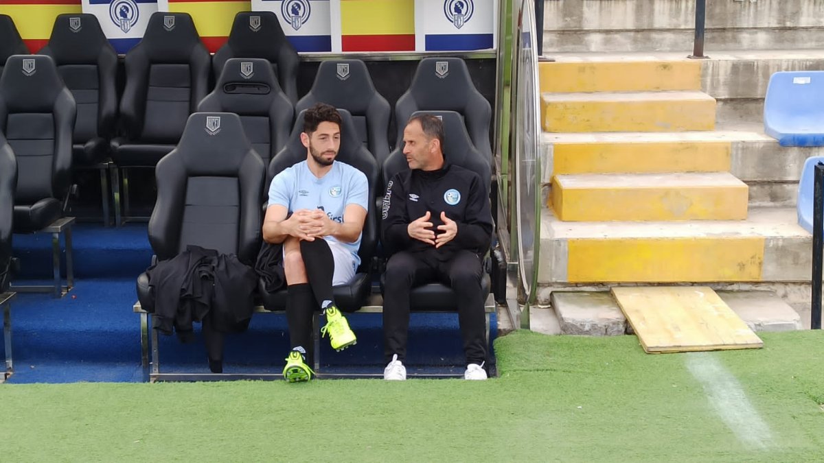 Fran Alcoy en el banquillo del Rico Pérez el pasado domingo.