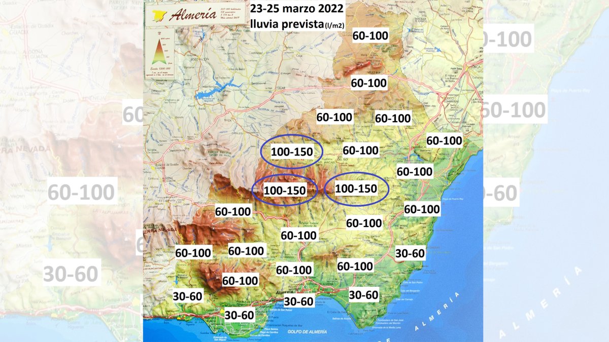 Mapa de los acumulados de lluvia de esta semana elaborado por Cazatormentas