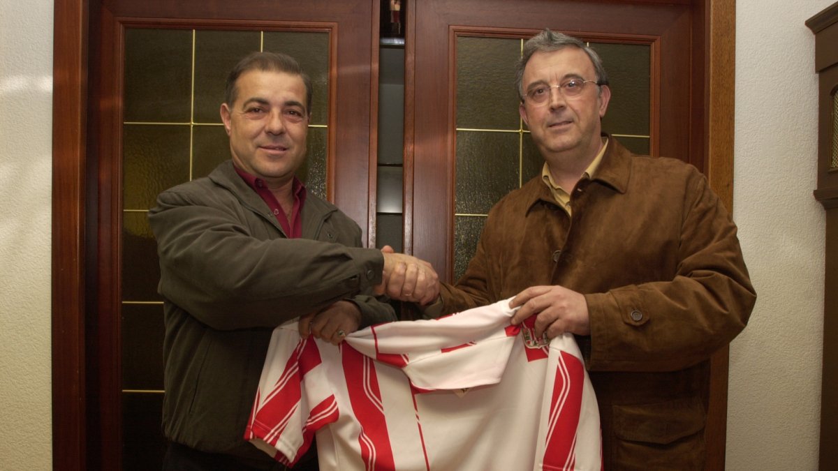 Pepe Meca y Guillermo Blanes el día que nació la UD Almería.