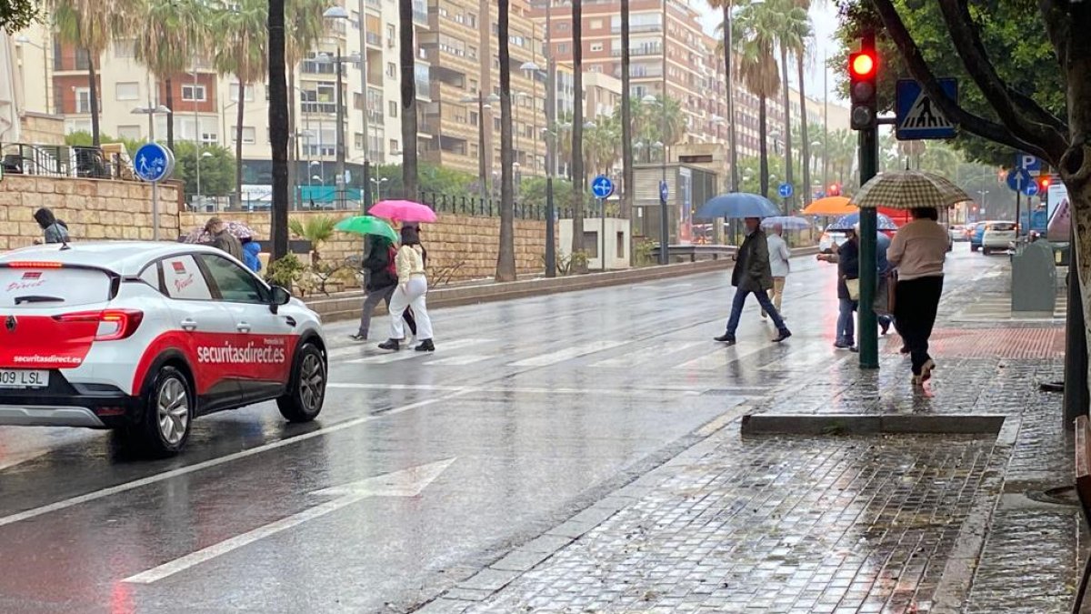Imagen de un día de lluvia en la capital.