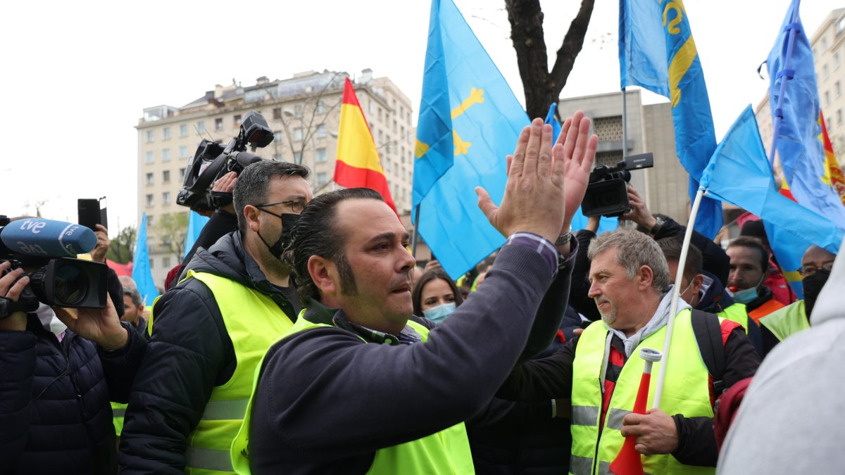 El presidente de la Plataforma, en una de las manifestaciones.