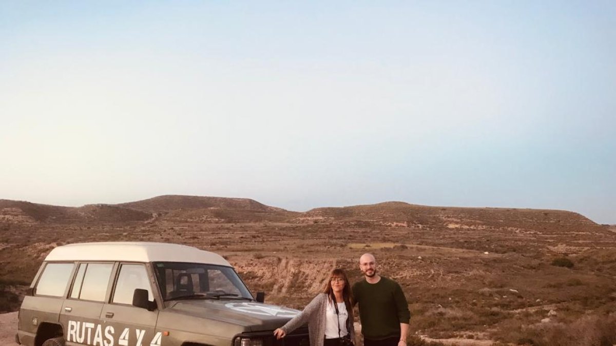 Los responsables de la agencia en su estancia en Almería.