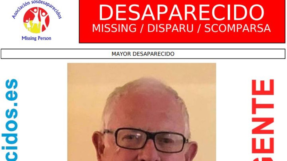 Cartel con la imagen del anciano desaparecido en Albox.