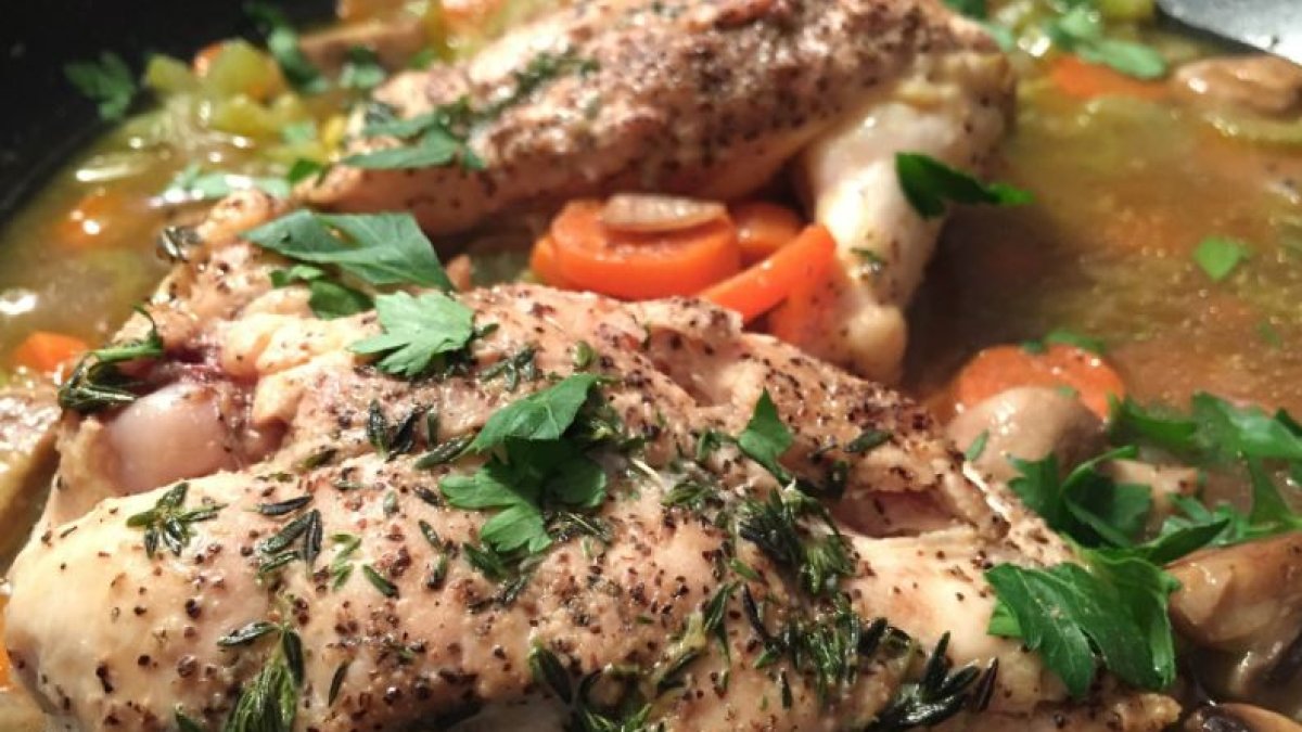 Cazuela de pollo para almorzar.