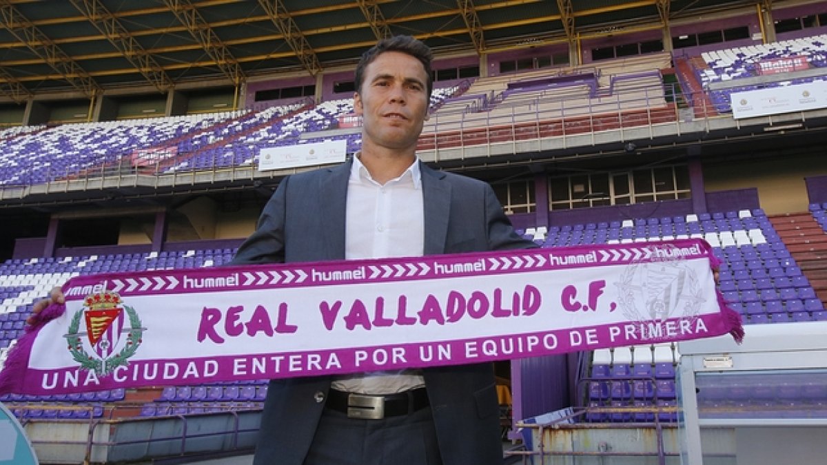 Rubi en su presentación como entrenador del Real Valladolid.