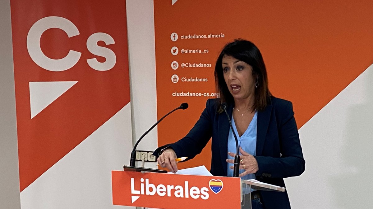Marta Bosquet, esta mañana en la sede de Cs.