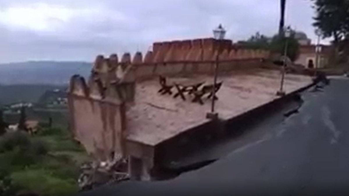 Mirador del palacete que se ha venido abajo. Foto: Informativos Tele 5.
