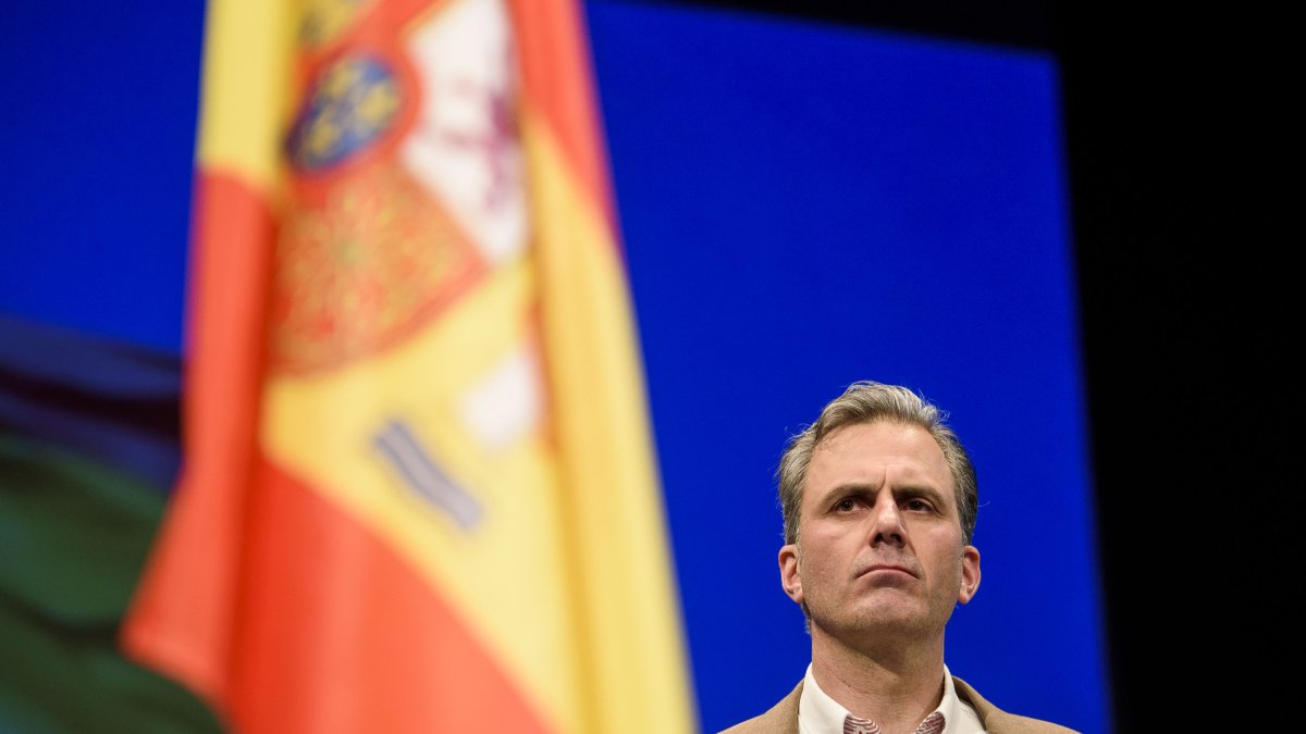 Javier Ortega Smith, en abril de 2019 en Almería.