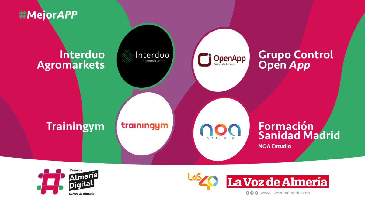 Los cuatro candidatos en la categoría de Mejor APP en los Premios Almería Digital.