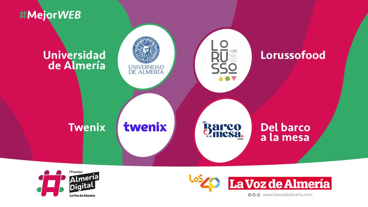 Los cuatro candidatos en la categoría de Mejor Web en los Premios Almería Digital.