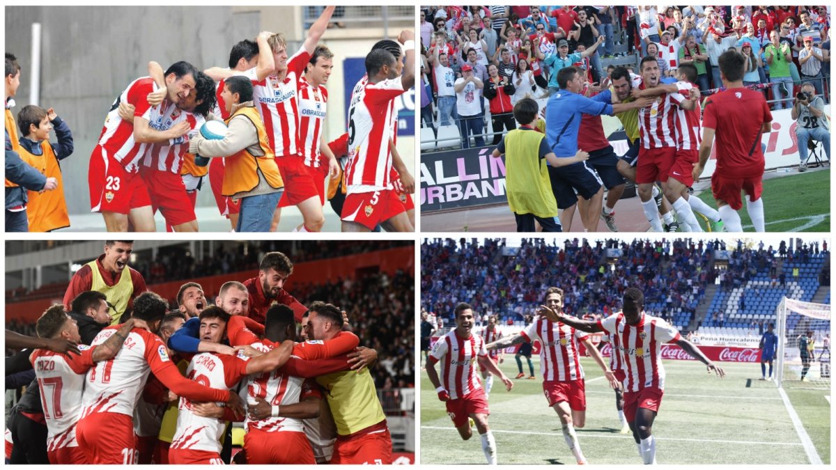 Celebraciones de goles históricos en el Estadio Mediterráneo.