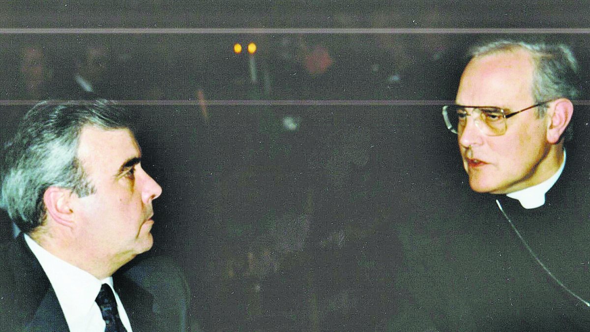 Francisco Giménez Alemán con el cardenal Carlos Amigo Vallejo.