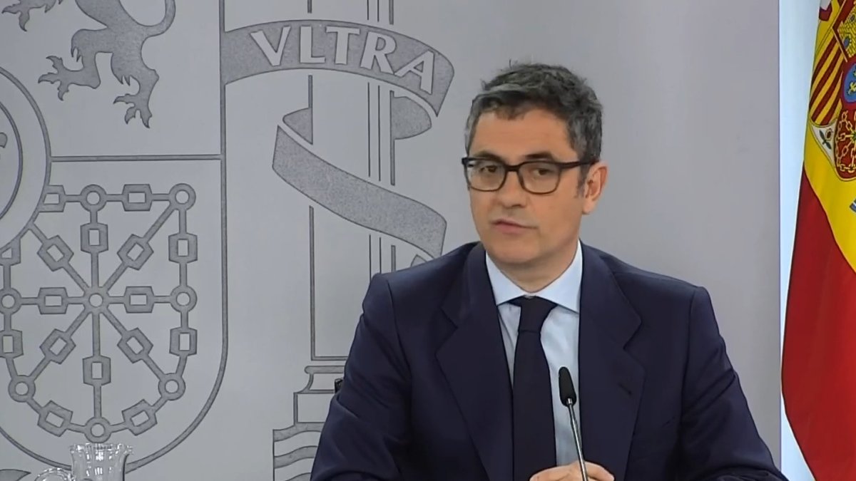 El ministro Bolaños este lunes, 2 de mayo.