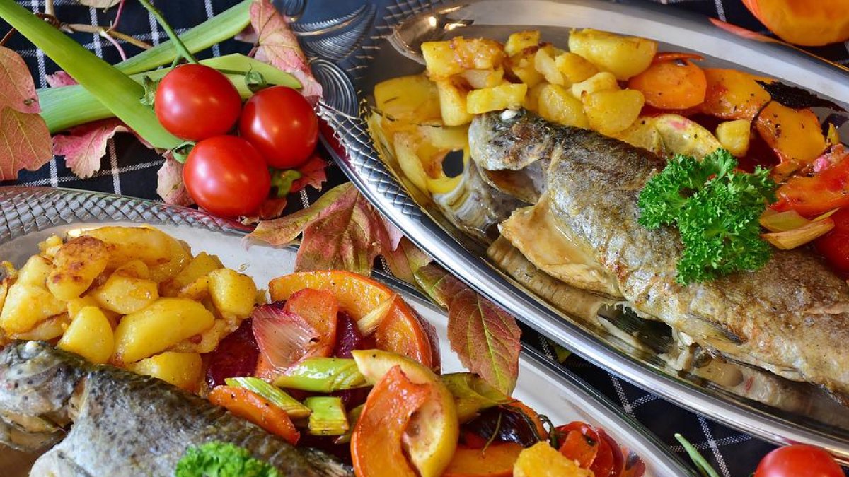 Trucha al horno para almorzar el domingo.