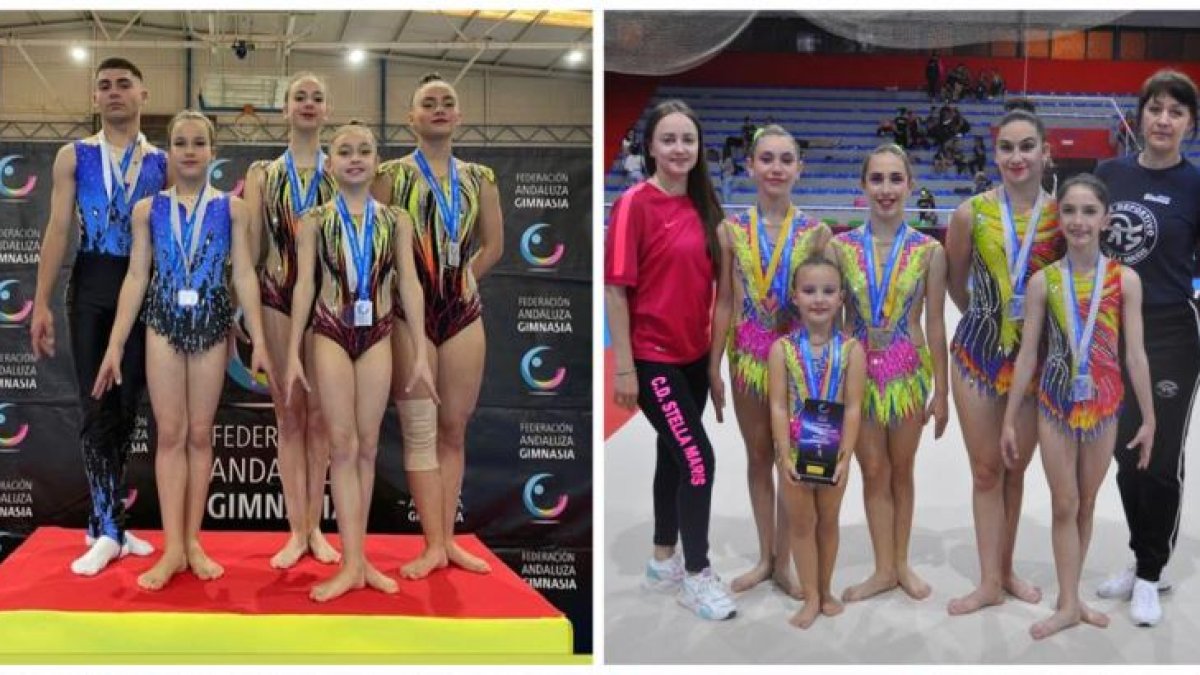 Deportistas del Stella Maris tras la competición.