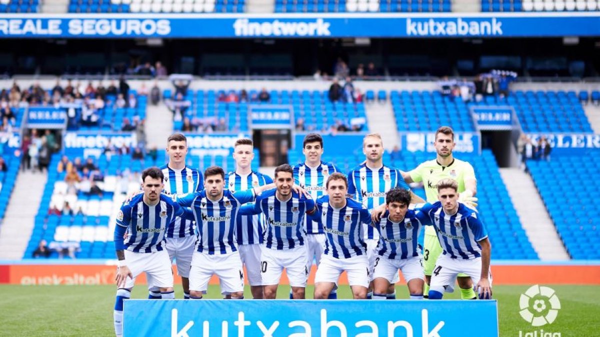 El once de la Real Sociedad B ante el Amorebieta.