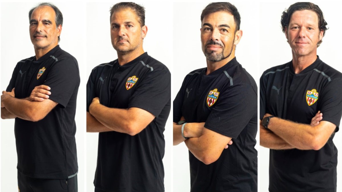 No salen en las fotos, pero realizan una labor fantástica en el Almería de Rubi.