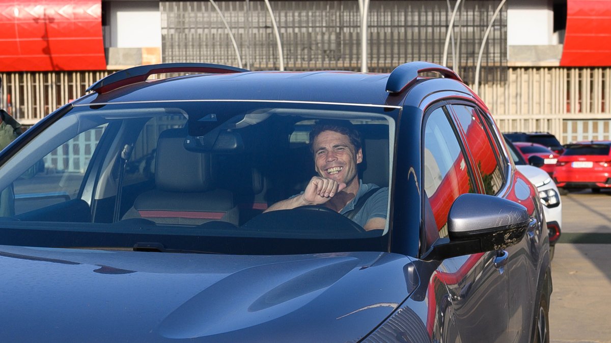 Saliendo del Estadio tras ver al Valladolid.
