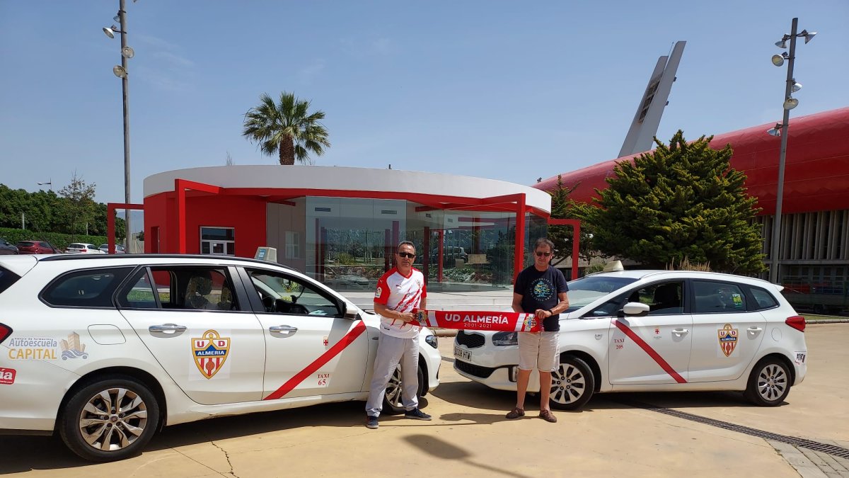 Paco y Juan Carlos este viernes por la mañana en el Estadio Mediterráneo.