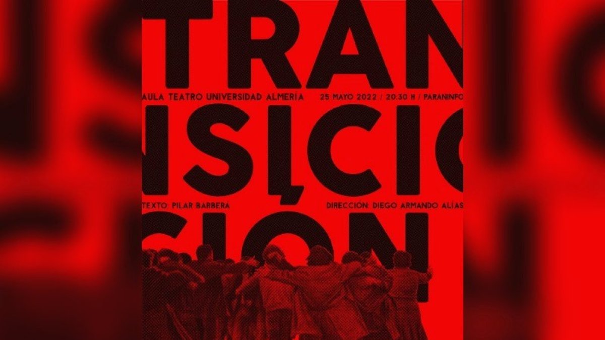Detalle del cartel del montaje de la obra Transición.