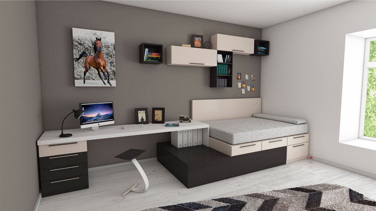 La cama es el elemento fundamental en una habitación y como no, en la decoración de este tipo de dormitorios.