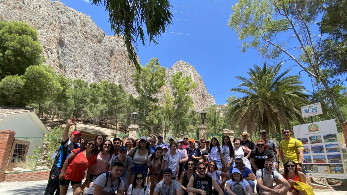 El grupo de pulpileños que han viajado a Málaga.