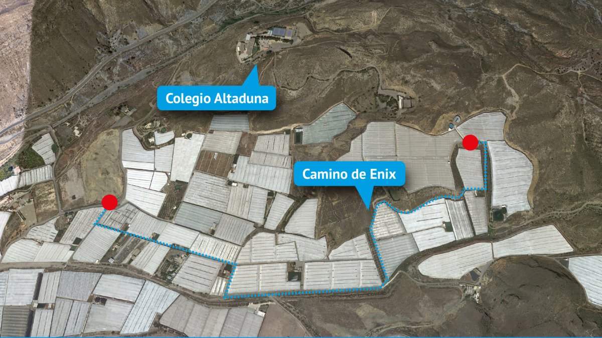 Plano del proyecto que se va a ejecutar en el Camino de Enix.