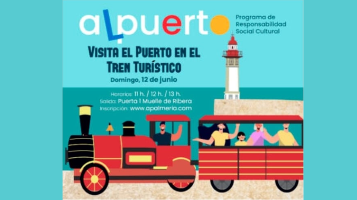 Visita guiada en el tren turístico del programa ‘AlPuerto’, de la Autoridad Portuaria de Almería.