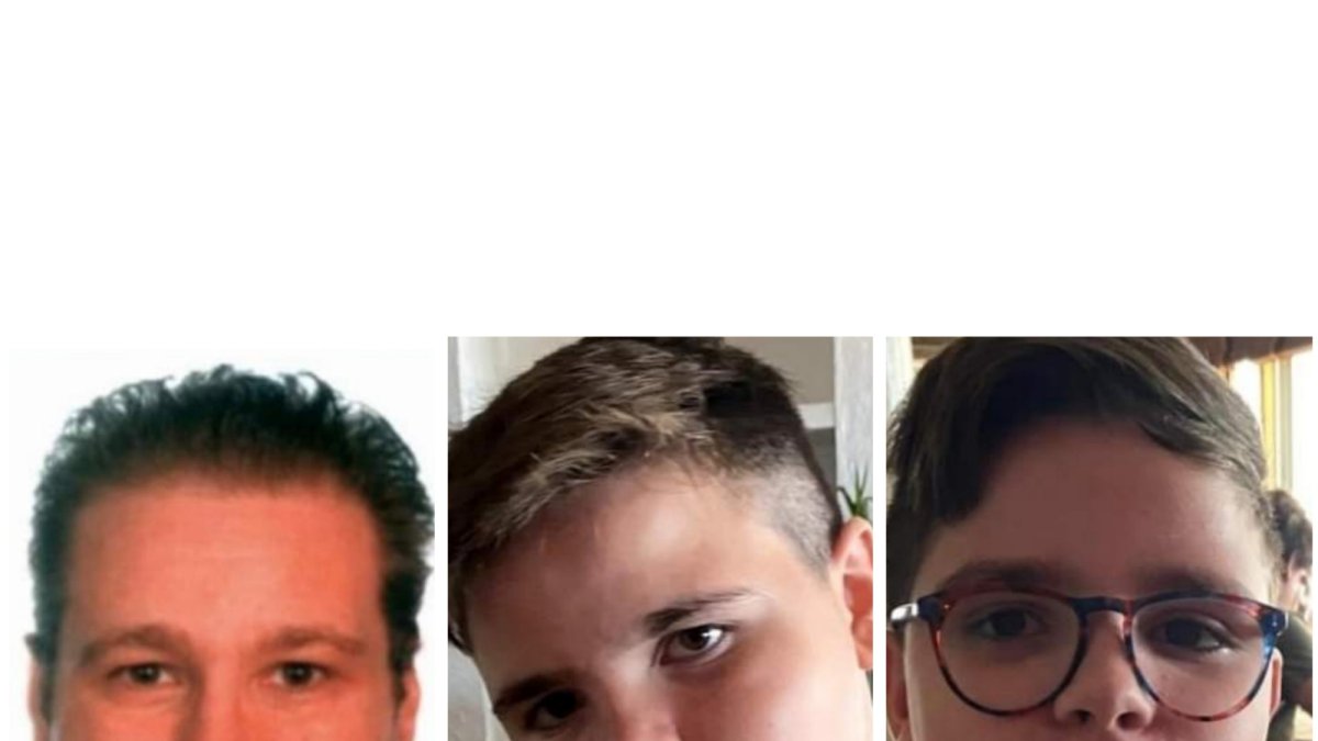 Fotografías que circulan en redes sociales del padre y los dos pequeños