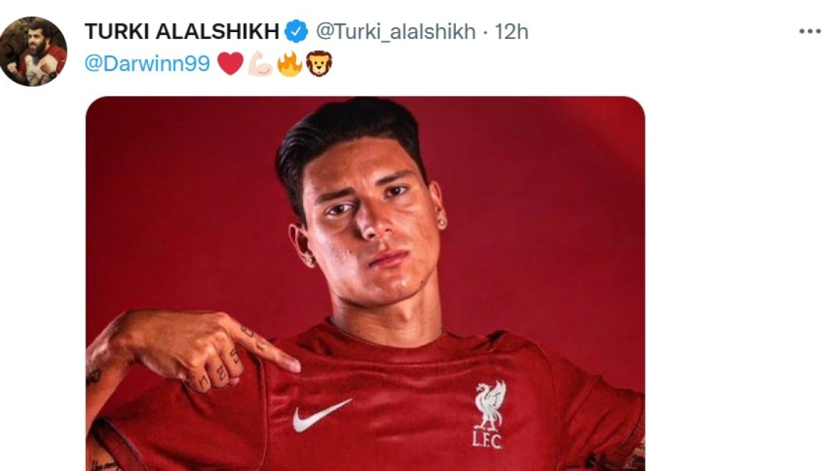 Publicación del presidente del Almería en sus redes sociales con Darwin de protagonista.