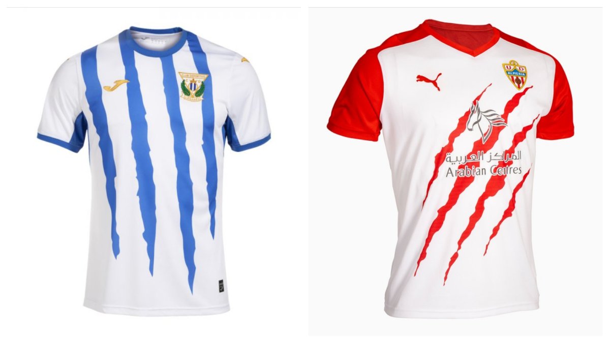 Equipación del Leganés en comparación con la del Almería.
