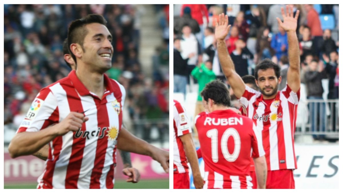 Charles y Verza, dos de los artífices del ascenso del Almería en el año 2013.