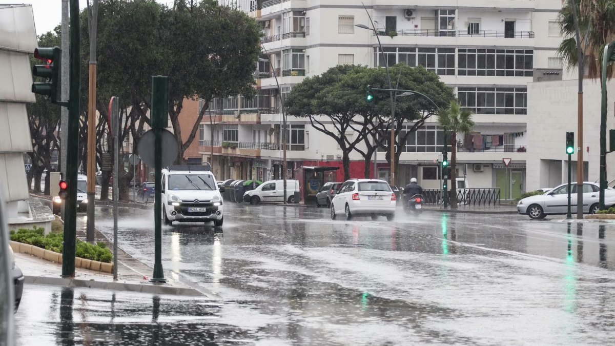 Imagen de un día de lluvia en la ciudad