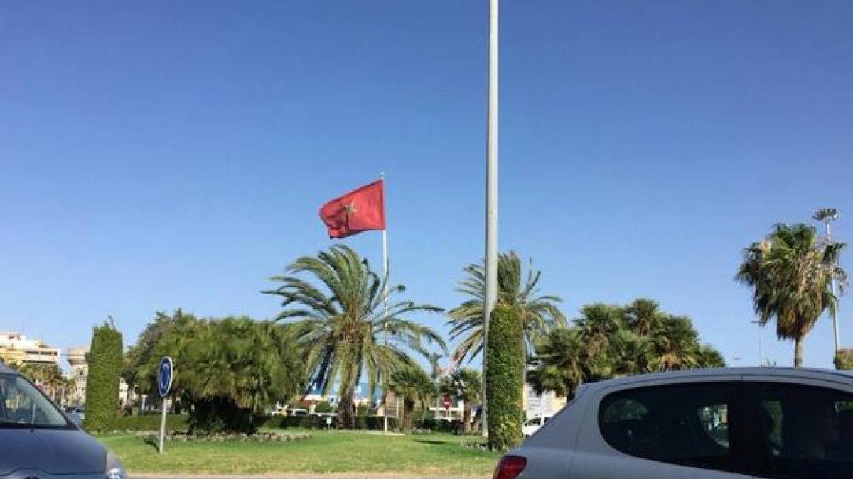 La bandera marroquí, en Pescadería.