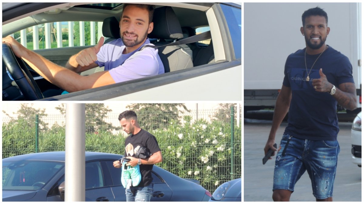 Iván Martos, José Carlos Lazo y Dyego Sousa llegando al Power Horse Mediterráneo.